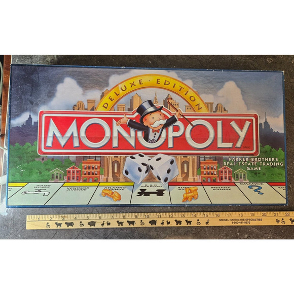 Monopoly Deluxe Long Box Edition Board Game 1995 New In Box - Picture 1 of 4